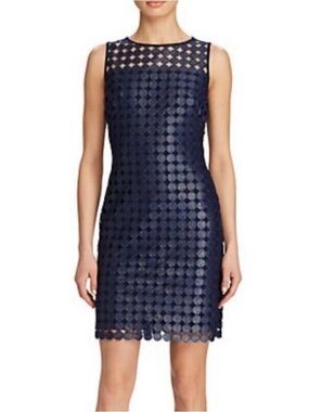 Ralph Lauren Navy Melia Dot-Lace Dress